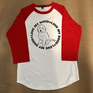 Goldendoodle Love My Dood Raglan Sleeve Tee - Golden doodle Love XS